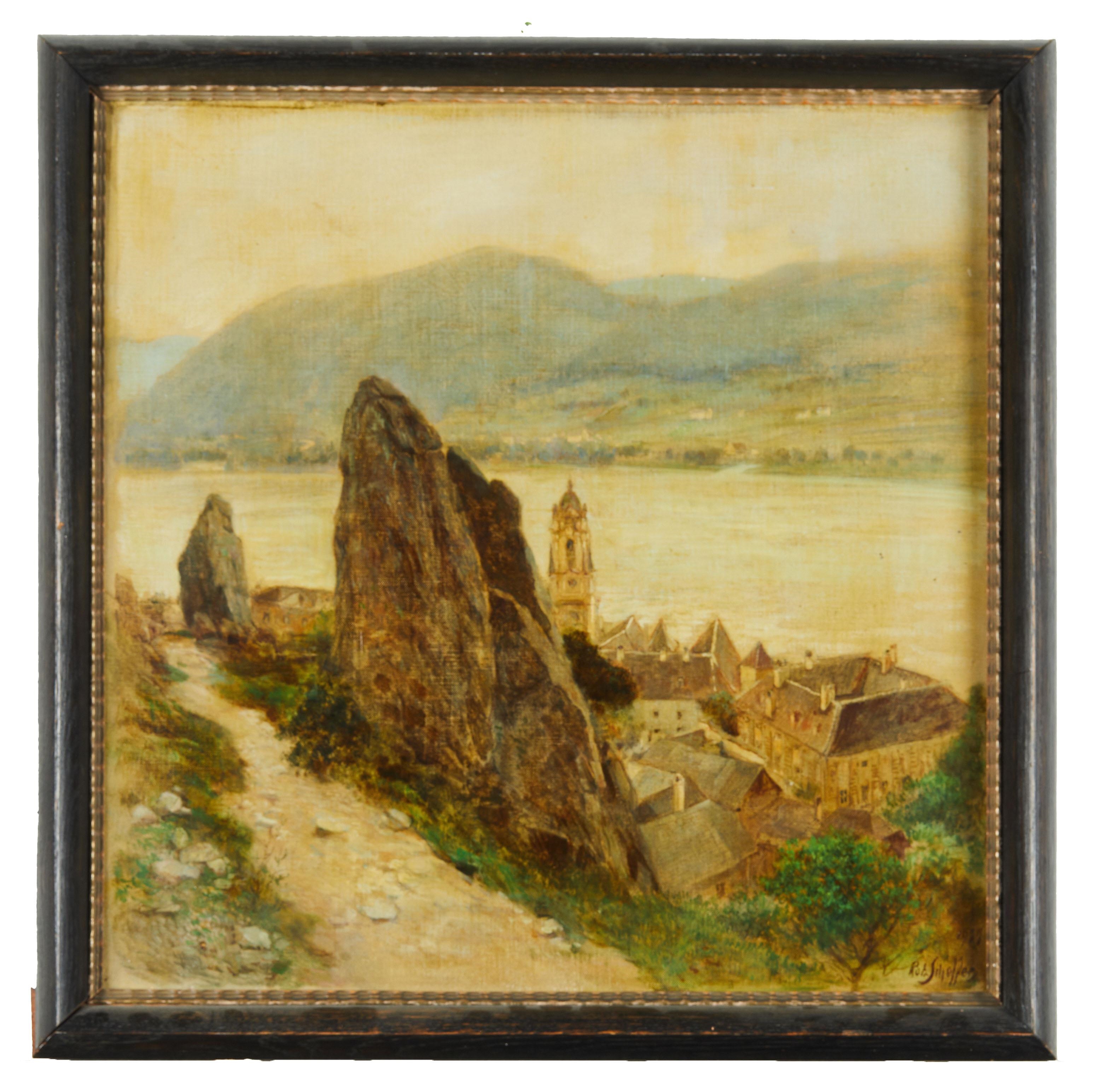 Robert Scheffer | Ansicht auf Dürnstein und die Donau (1923) | MutualArt