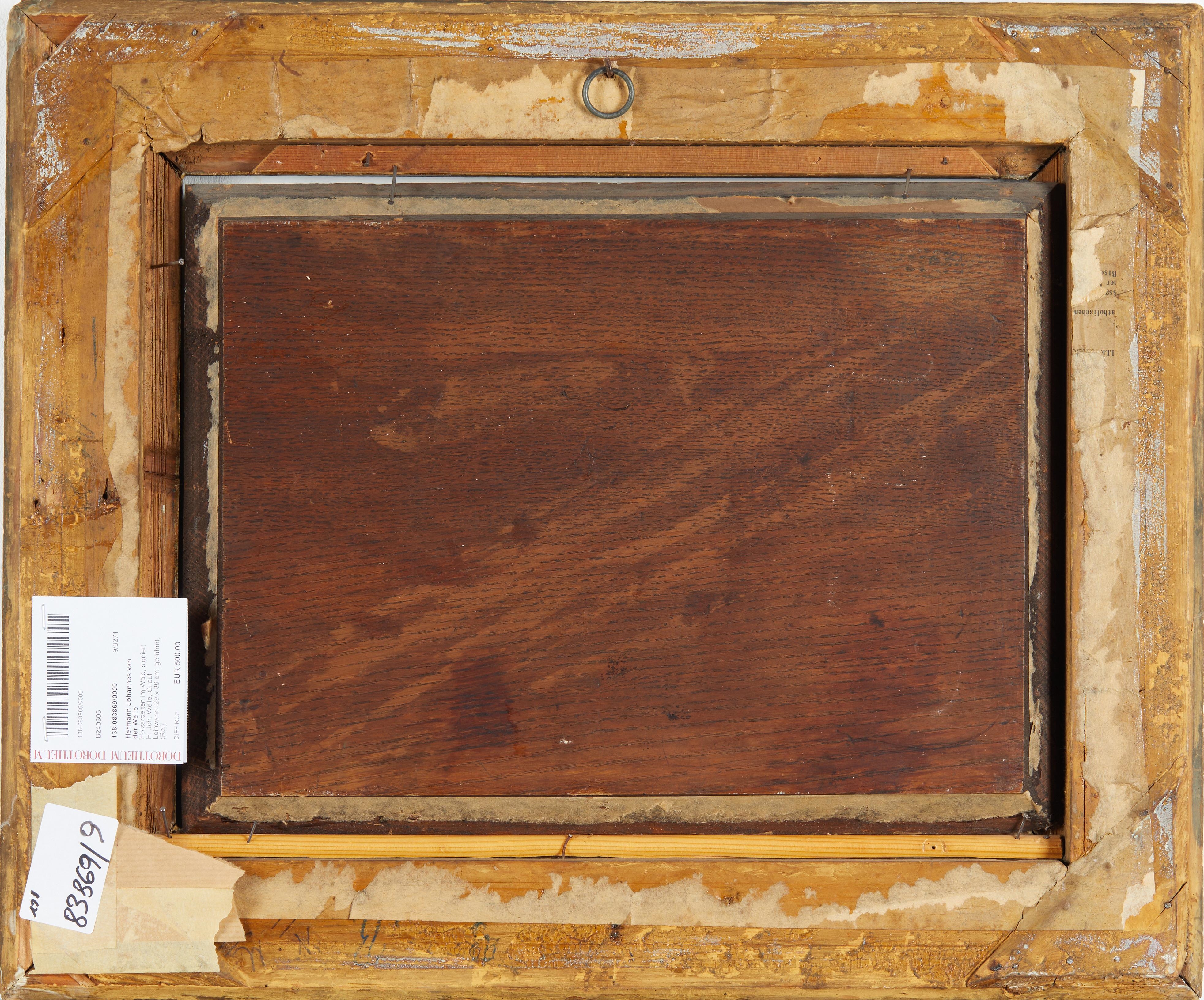 Artwork by Herman Johannes van der Weele, Holzarbeiten im Wald, Made of oil on canvas