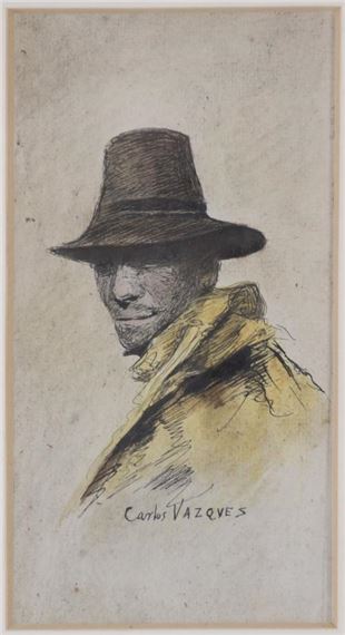 PORTRAIT OF A MAN WITH A HAT by Carlos Vázquez