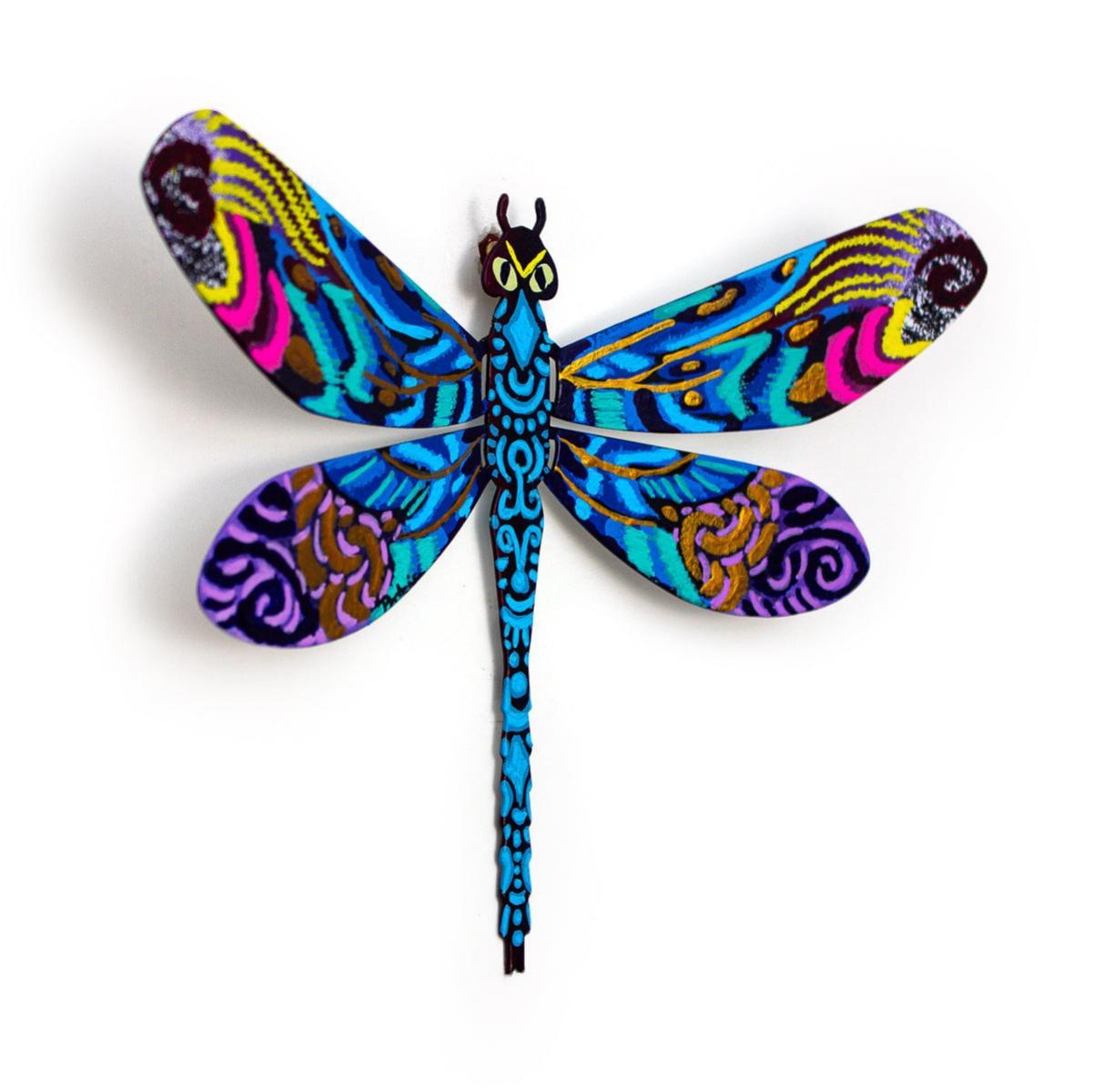 Artwork by Patricia Govezensky, Dragonfly, Made of Original Painting on Cutout Steel