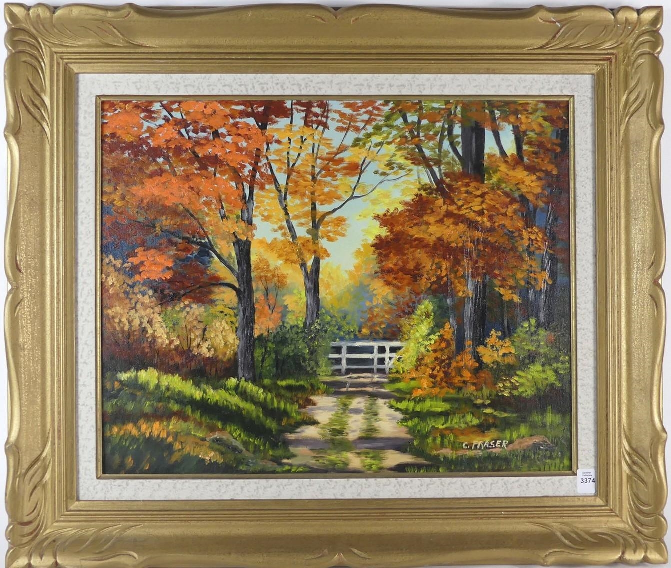 Artwork by C. Fraser, Sykes Quarry, Stewart Town, Ontario, Made of oil on Reeves canvas board