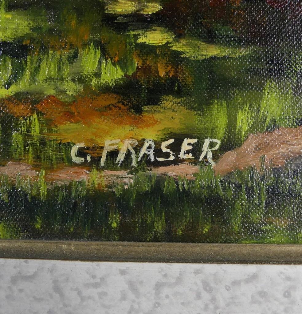 Artwork by C. Fraser, Sykes Quarry, Stewart Town, Ontario, Made of oil on Reeves canvas board