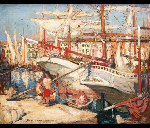 Vue animée du port de Palerme by Fernand Allard L'Olivier