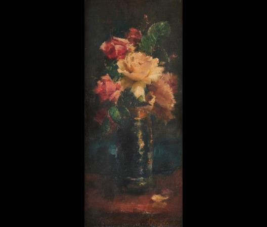 Frans Mortelmans | Vase fleuri de roses | MutualArt