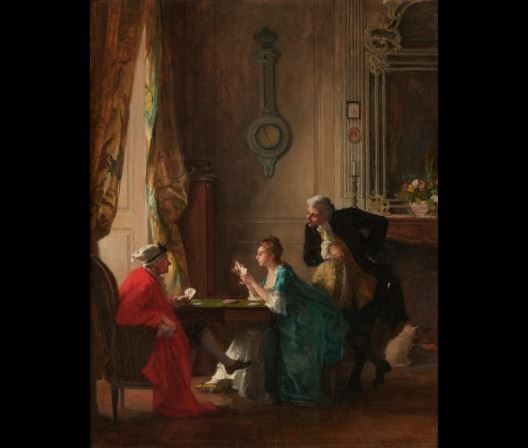 Voltaire jouant aux cartes en charmante compagnie by Louise Émilie Leleux-Giraud