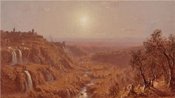 The Falls of Tivoli by Sanford Robinson Gifford, Executed in 1869