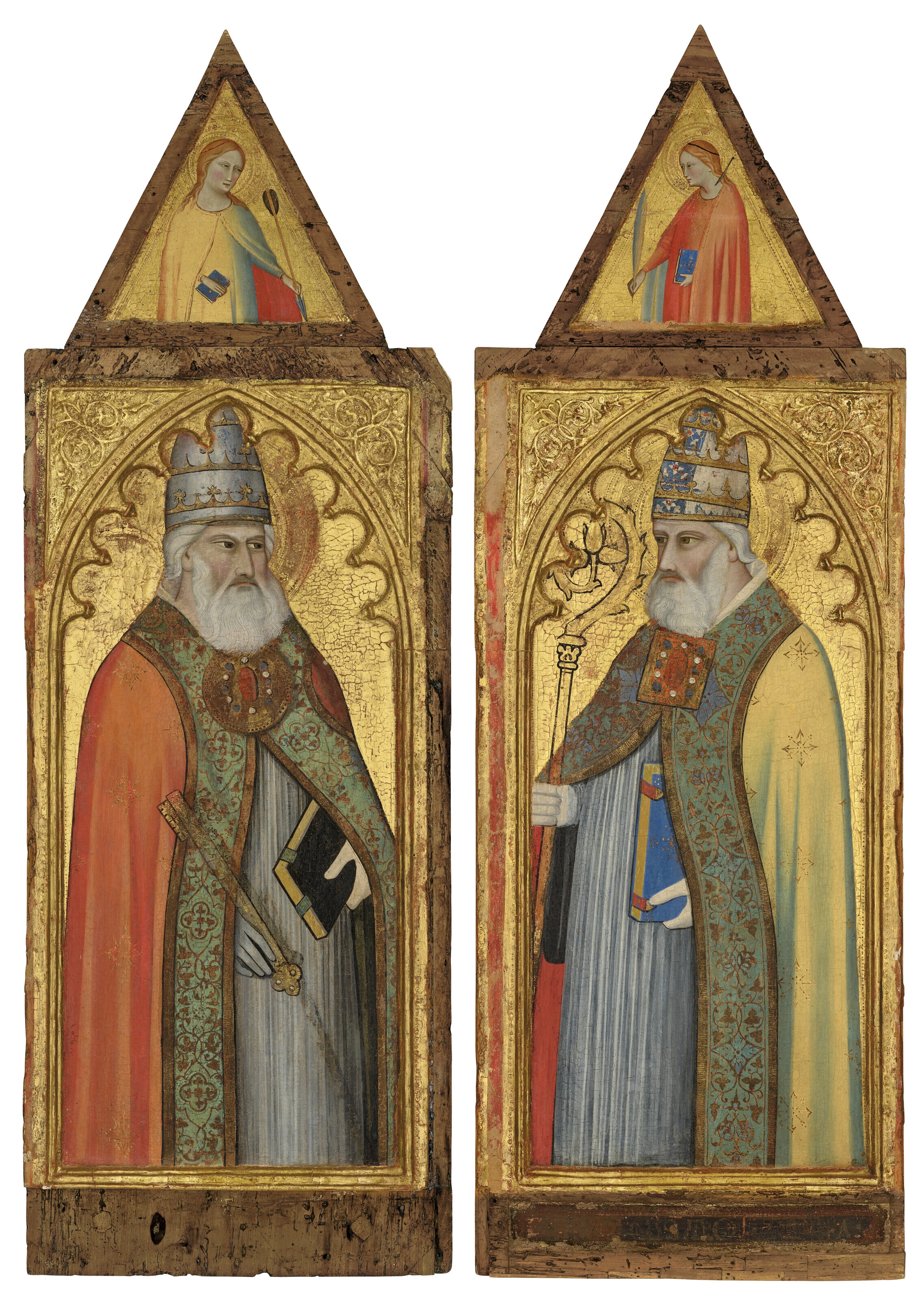 Giovanni del Biondo | Two panels from a polyptych: Saint Peter, with ...