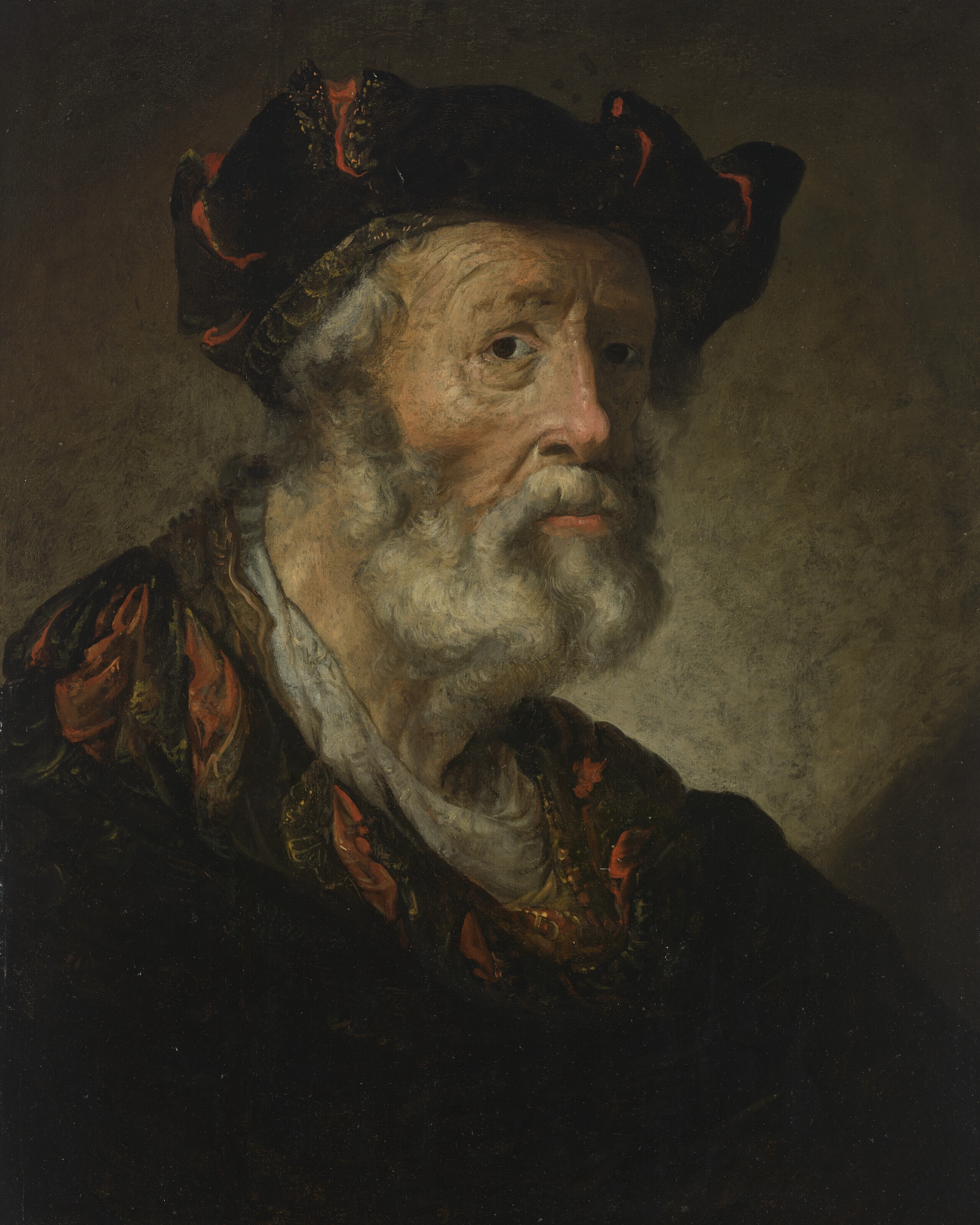 Rembrandt van Rijn | Head study of a bearded man | MutualArt