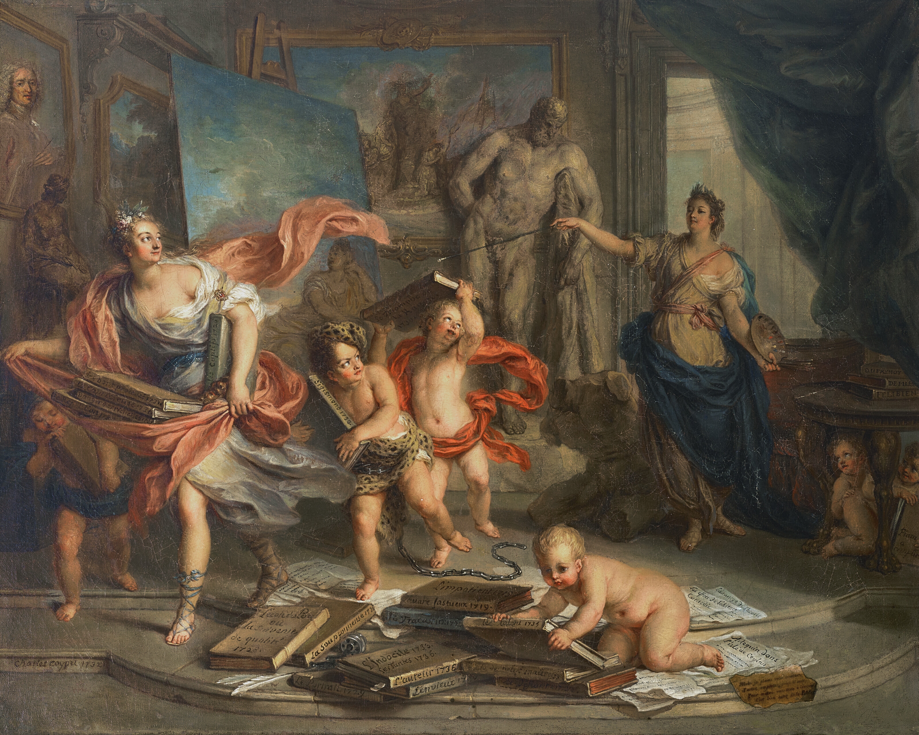 Thalia chased by Painting by Charles-Antoine Coypel, 1732