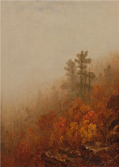 A Foggy Autumn Morning in the Mountains, A Sketch by Sanford Robinson Gifford