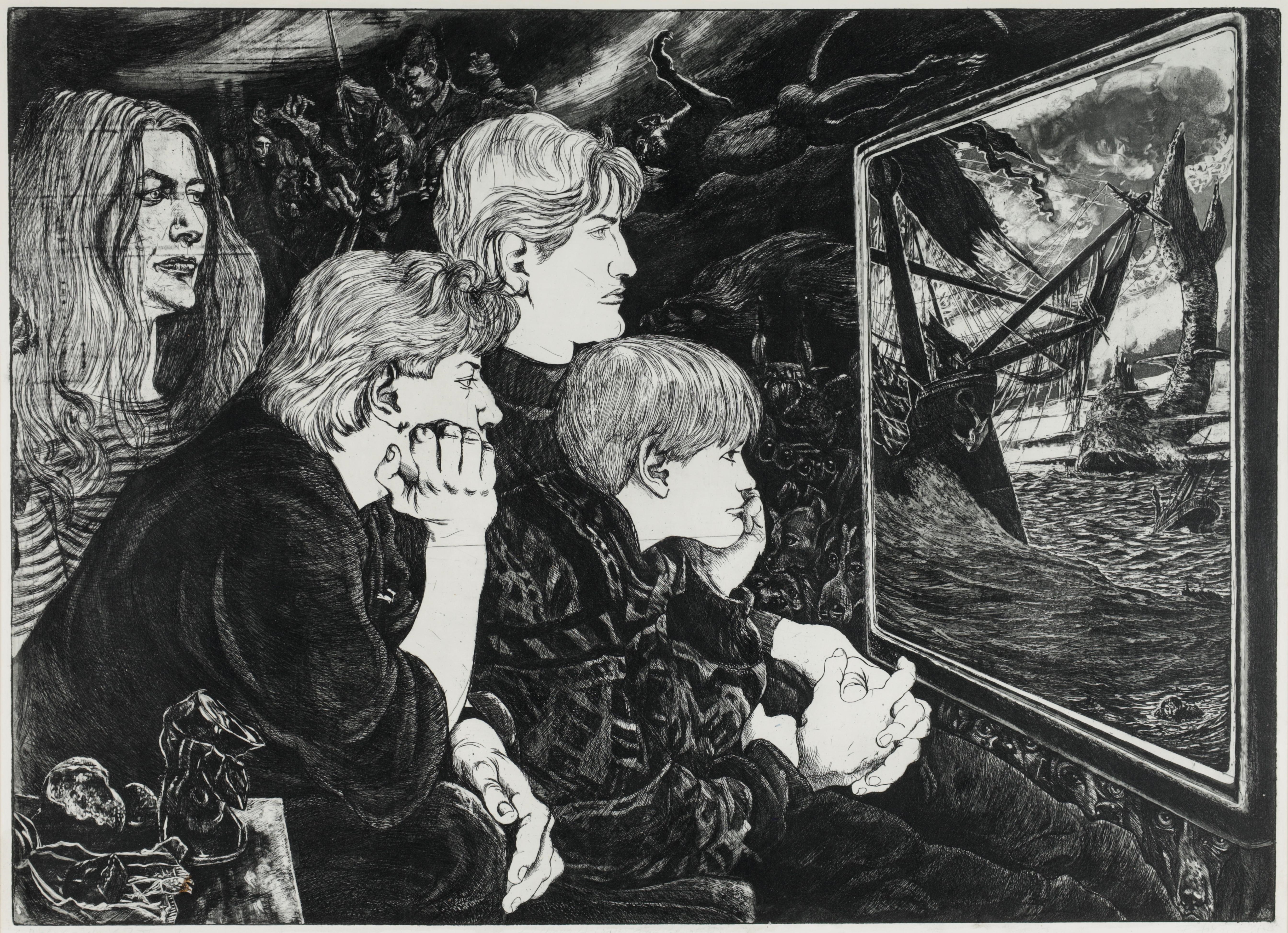 Gruppenportrait der Familie des Künstlers by Fritz Aigner, 1995