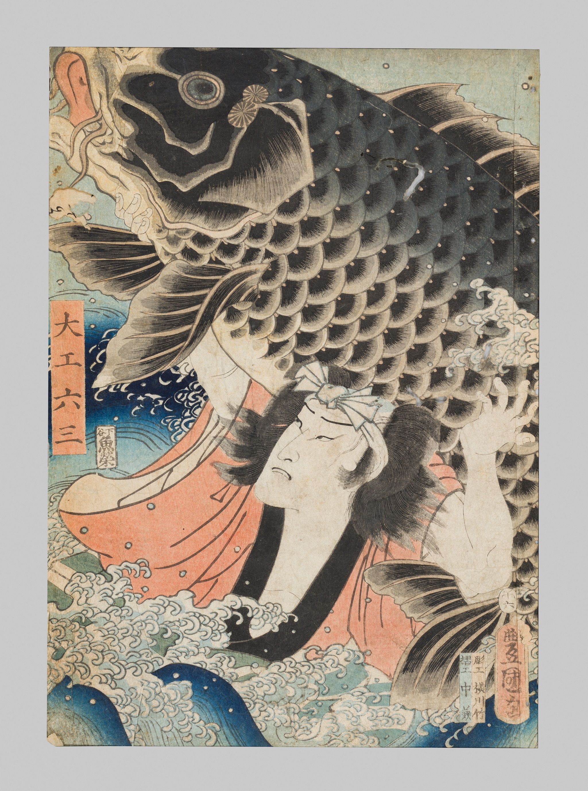 Artwork by Utagawa Kunisada, UTAGAWA KUNISADA I: ROKUSABURO THE CARPENTER, Made of Color woodblock print on paper