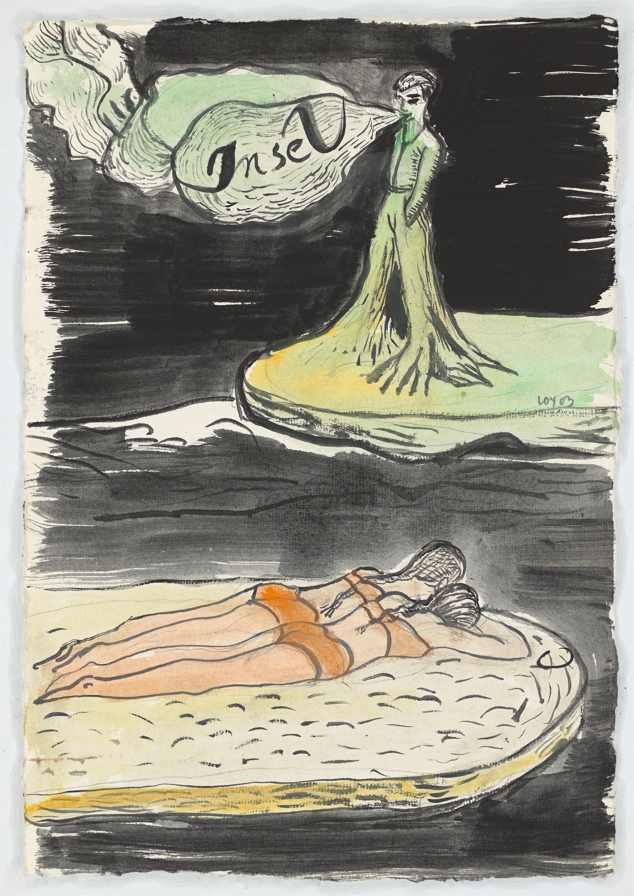 Artwork by Rosa Loy, ”IԲ”., Made of pencil on paper