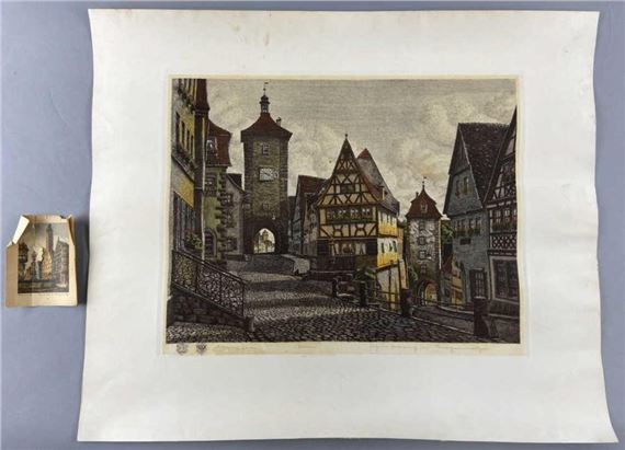 Ernst Geissendorfer | Geissendorfer Etching Rothenburg Tauber (1960 ...