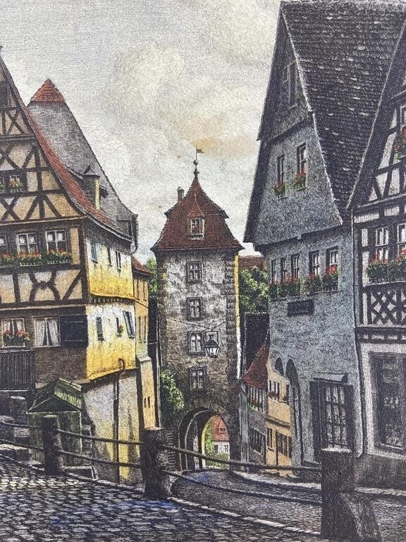 Ernst Geissendorfer | Geissendorfer Etching Rothenburg Tauber (1960 ...