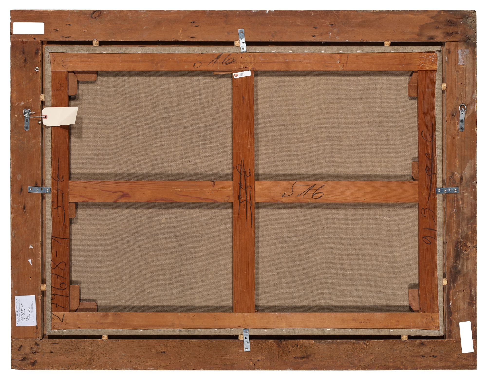 Artwork by Luca Saltarello, Lamentation with Saints Francis and Clare, Made of oil on canvas canvas