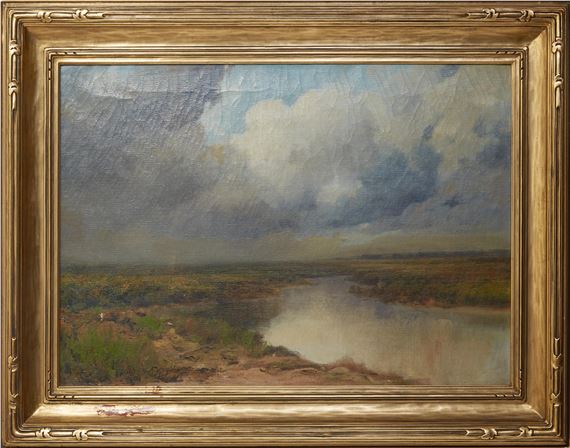Landscape with Storm Clouds over a River, by Horace P. Giles
