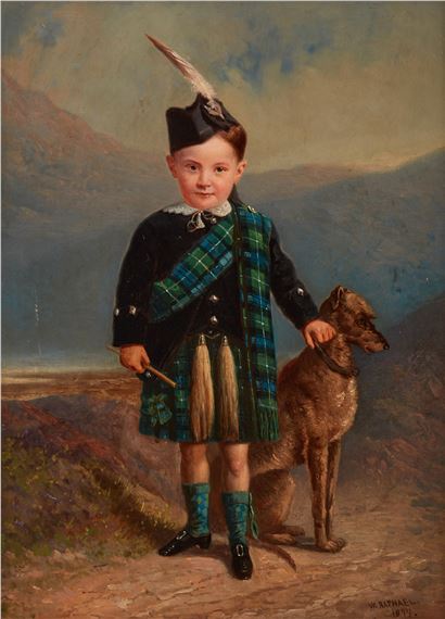 William Raphael | Scottish Lad and His Dog (1877) | MutualArt