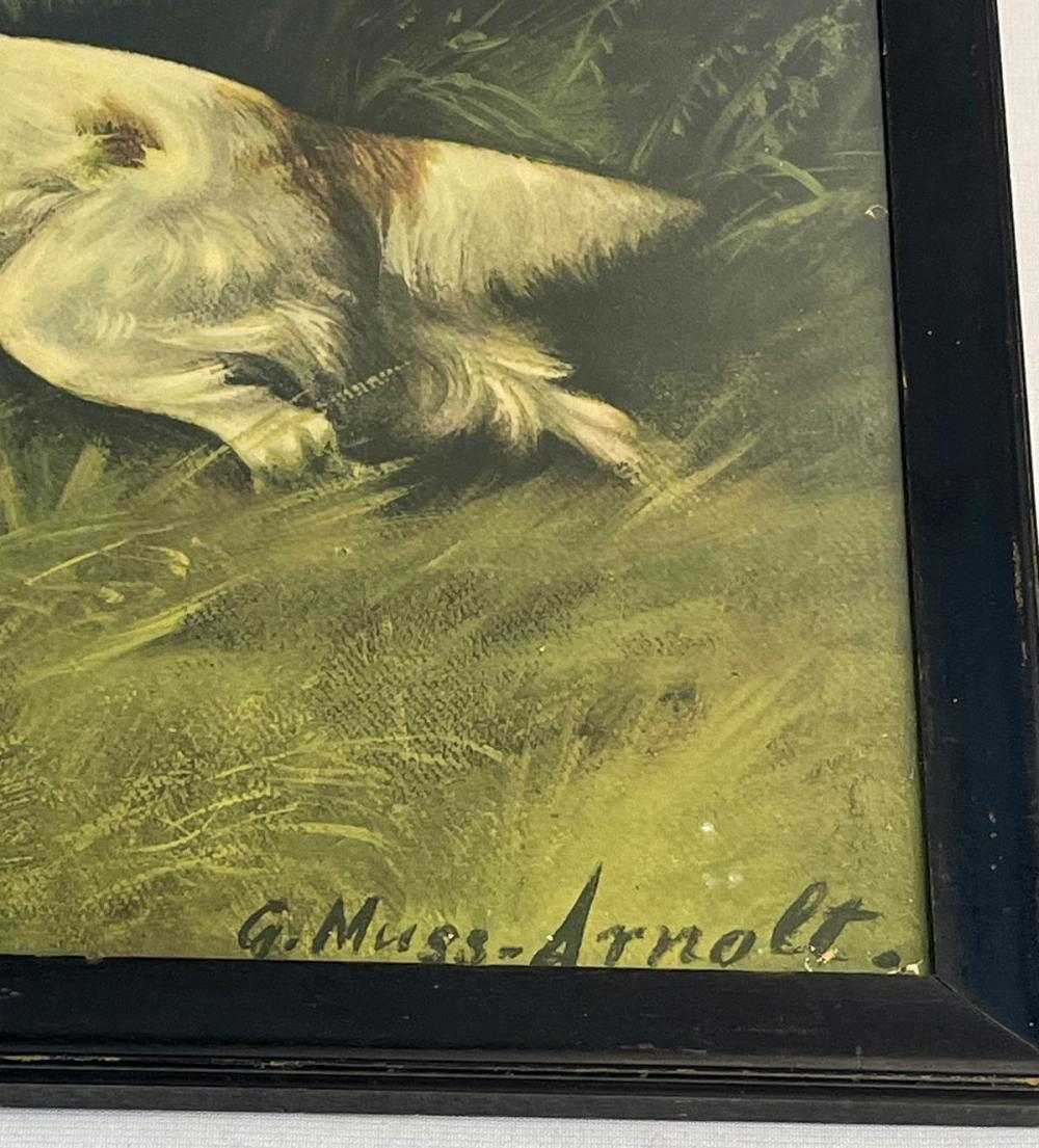 Artwork by Gustave Muss-Arnolt, Two Hunter Dogs "Now For The Flush" c. 1898 Print FRAMED, Made of Print
