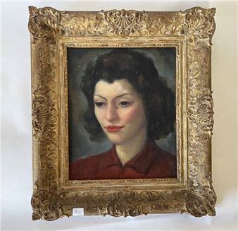 	Unsigned Ulysses Ricci (1888-1960) oil on canvas portrait - Ulysses A. Ricci