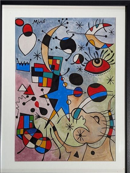 JOAN MIRO、COMPOSITION、海外版超希少レゾネ、新品額装付 Joan Miro ”Composition (Painting)” 額入り ポスター