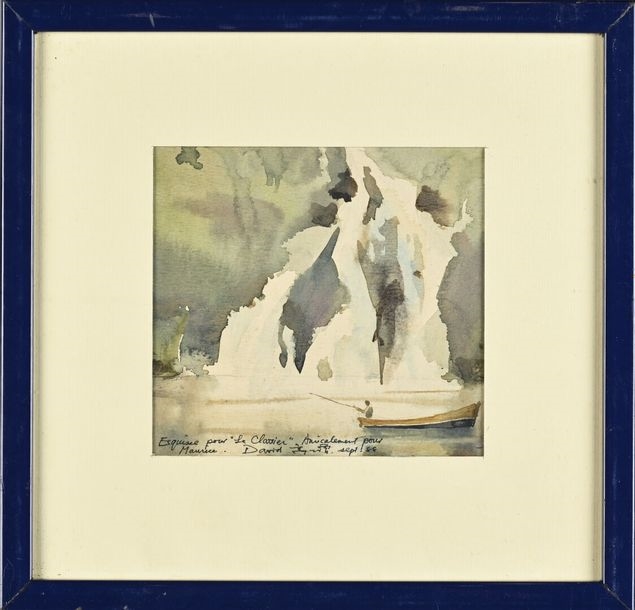 Artwork by Fu Ji Tsang, The waterfall, Made of watercolor on paper