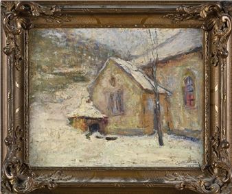 Winter Day" mountain landscape, - Charles Bouthéon