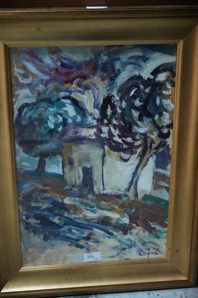 Artwork by Srecko Raguz, Maison de campagne, Made of technique mixte sur papier