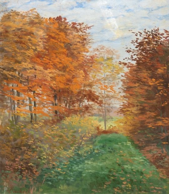 Artwork by Zenon Wieckowski, Herbstbäume, Made of oil