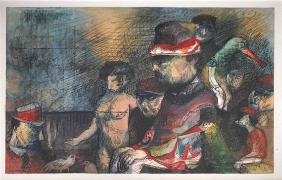 Denis POUPPEVILLE (born 1947) Basse-cour by Denis Pouppeville, dated 1988