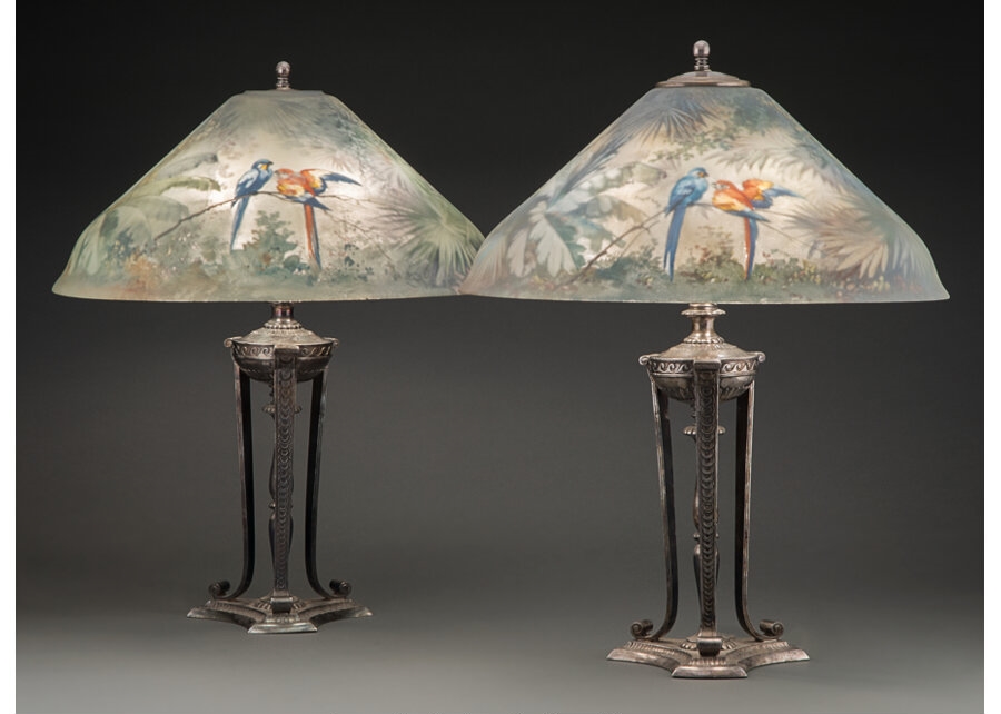 Artwork by Pairpoint Glass Company, The Pairpoint Corp'n, Made of Painted Glass and Silvered Metal