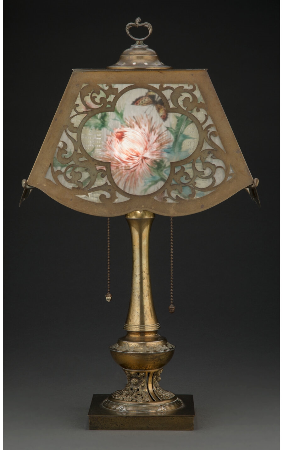 Artwork by Pairpoint Glass Company, PAIRPOINT MF'G CO., 7617, Made of Painted Glass and Brass