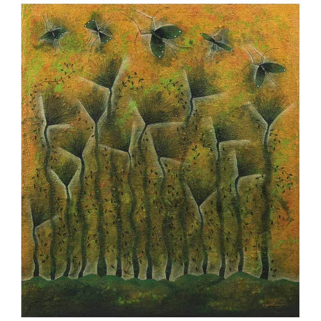 Artwork by Eddy Vásquez, Recuerdo de una noche ebria, Made of oil on canvas