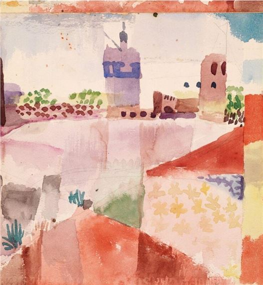 Hammamet with Its Mosque by Paul Klee, 1914
