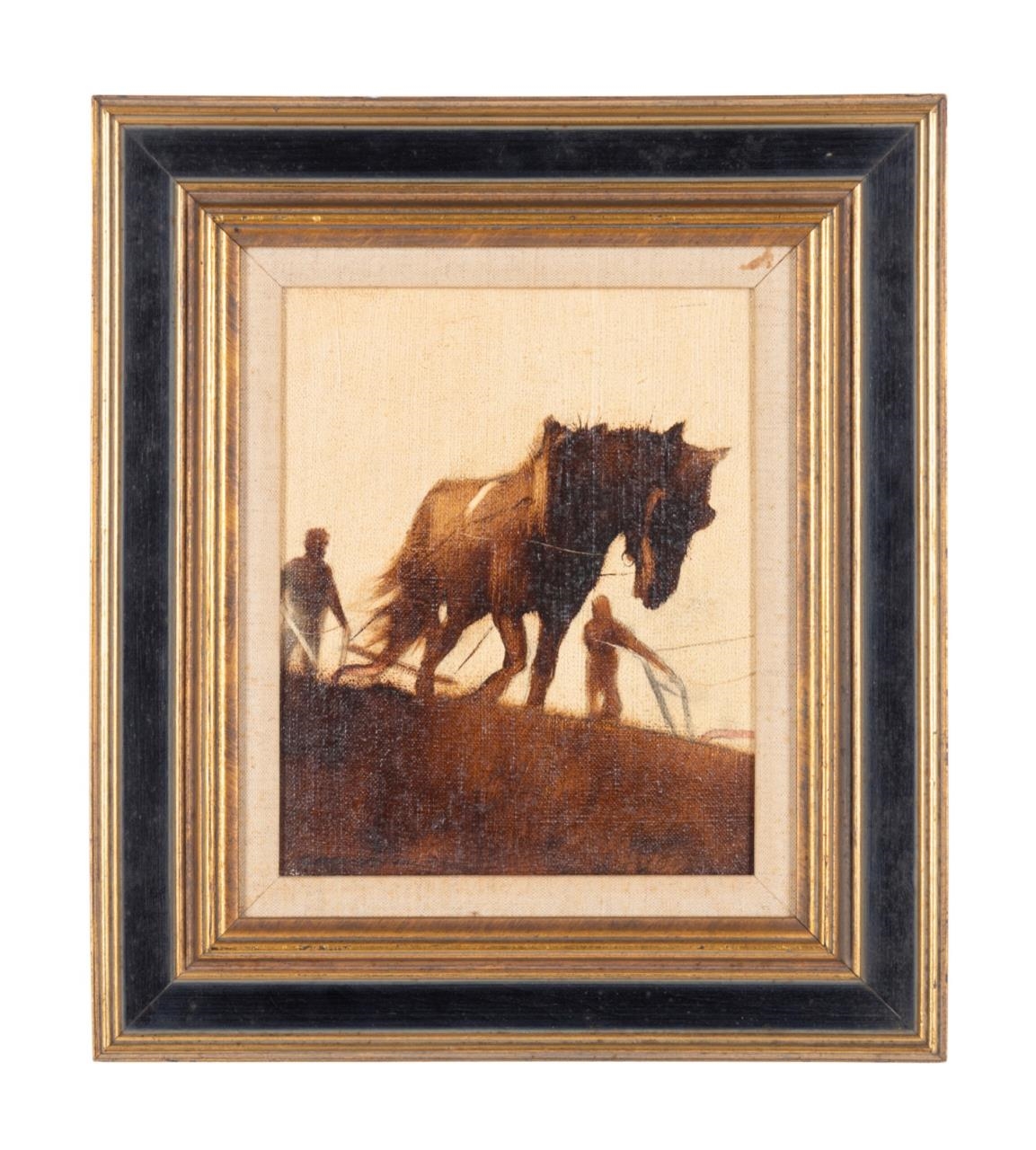 Artwork by Gregory C. Palmer, GREGORY PALMER 'PLOWMAN' FIGURAL O/C, Made of oil on canvas