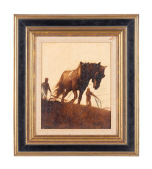 GREGORY PALMER 'PLOWMAN' FIGURAL O/C - Gregory C. Palmer