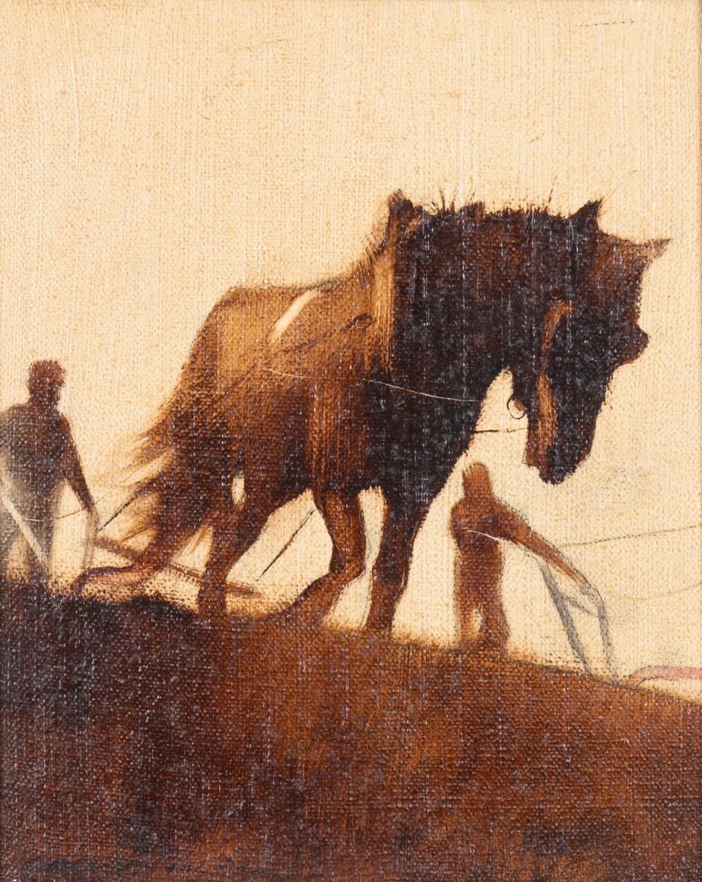 Artwork by Gregory C. Palmer, GREGORY PALMER 'PLOWMAN' FIGURAL O/C, Made of oil on canvas