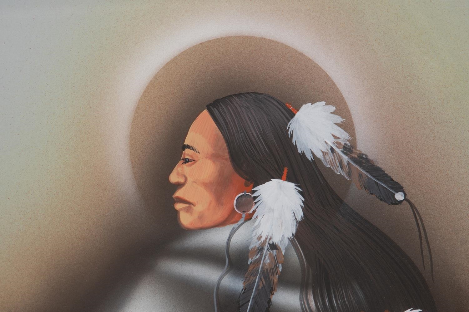 Robert Redbird | 2 ROBERT REDBIRD SR 'INDIAN PAINTINGS' MM ON PAPER ...