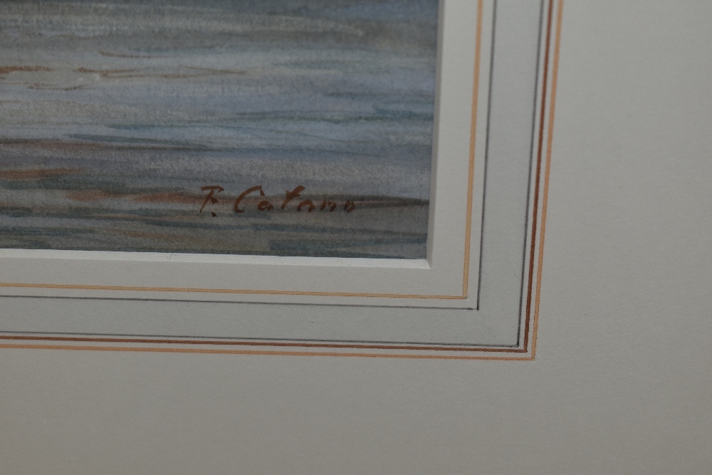 Artwork by Edwin St. John, An Italian coastal landscape at low light with, Made of watercolour