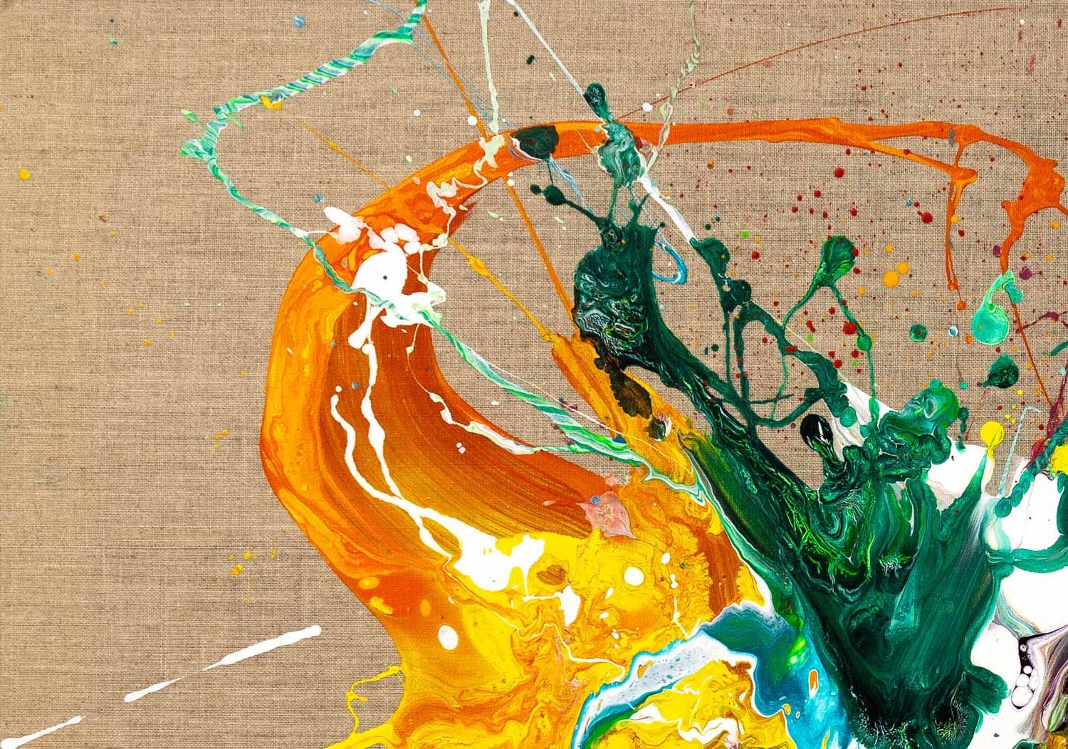 Artwork by Max Milan, Exotic Flowers, Made of Synthetic polymer paint on linen