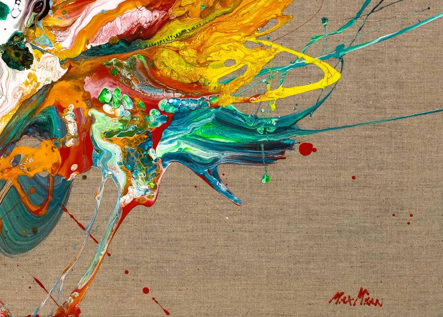 Artwork by Max Milan, Exotic Flowers, Made of Synthetic polymer paint on linen