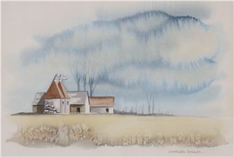 CHARLES GOULD (1910-) “Stormy Sky, Kent”, signed, Watercolour: 22cm x 32cm, framed & glazed (38. - Charles Gould