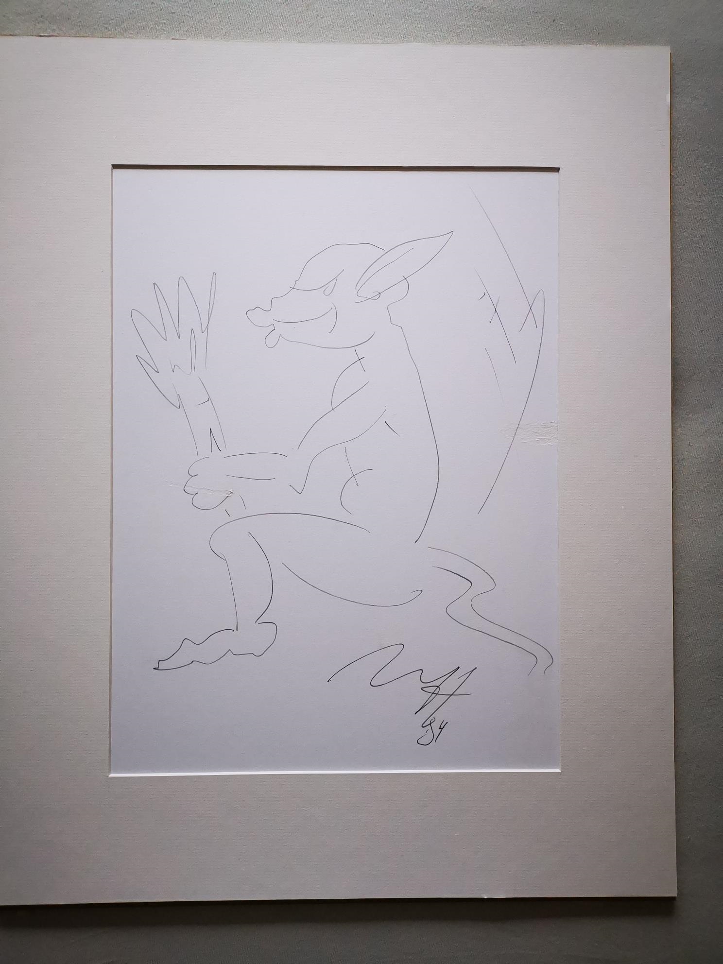 Artwork by Jörg Immendorff, JÖRG IMMEN DORFF - ZEICHNUNG, Made of Bleistiftzeichnung auf Karton