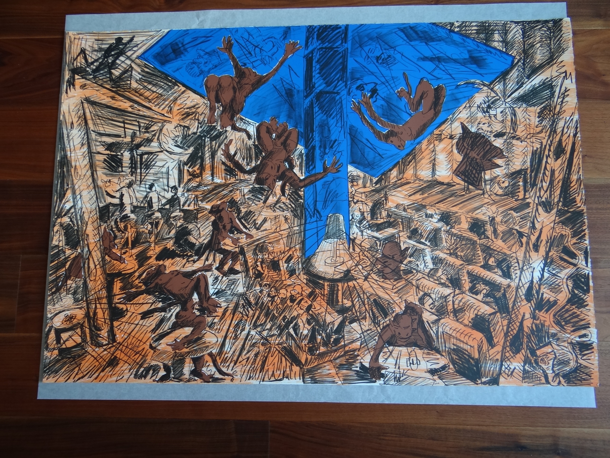 Artwork by Jörg Immendorff, JÖRG IMMEN DORFF - GRAFIK, Made of Farblithografie auf Bütten