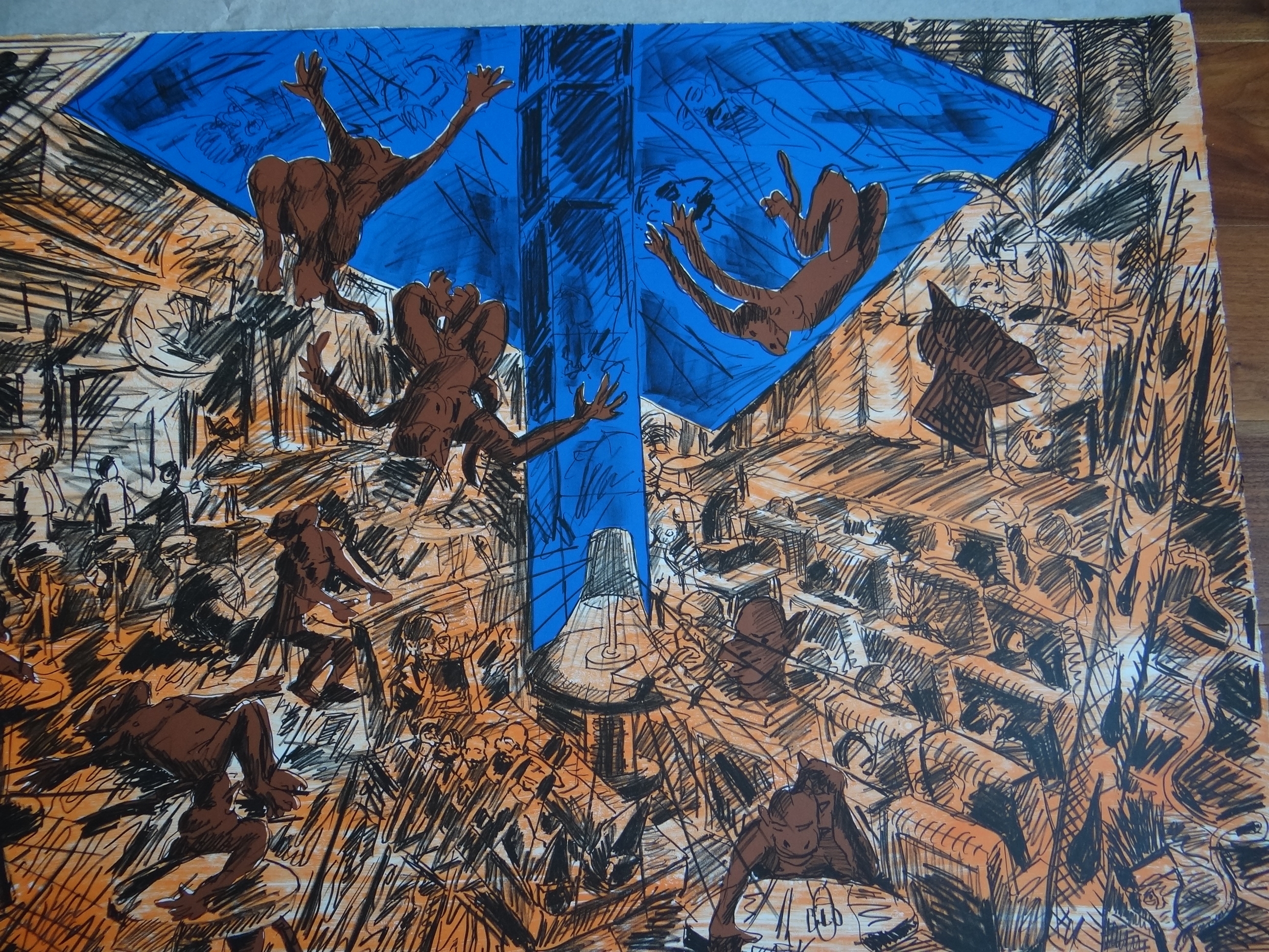 Artwork by Jörg Immendorff, JÖRG IMMEN DORFF - GRAFIK, Made of Farblithografie auf Bütten