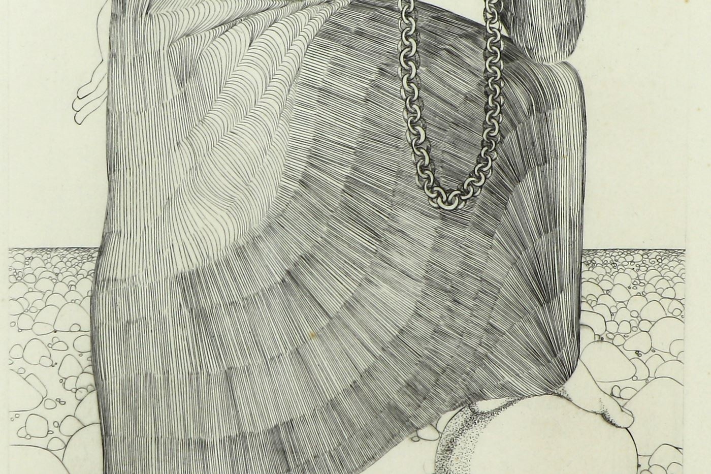 Artwork by Marianne de Nayer, La Chaîne, Made of burin engraving