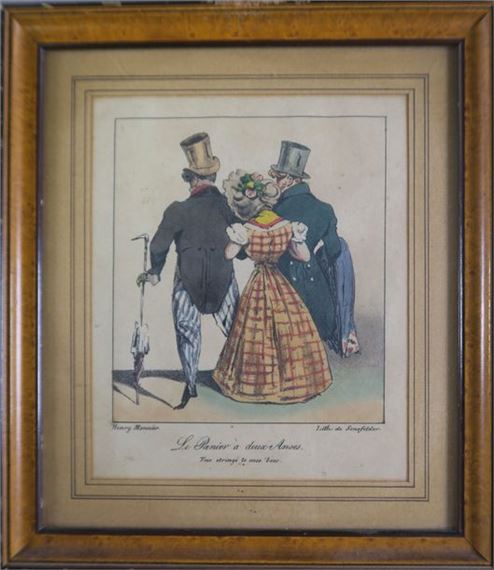 Lot de dix gravures comprenant Henri MONNIER (XIXe siècle) cinq petites gravures comiques by Henry Monnier