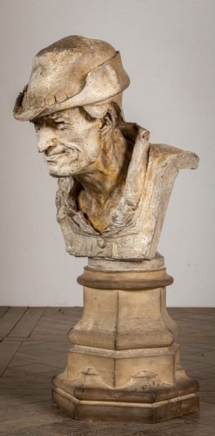 Artwork by Jean Baffier, Buste de Louis BOUVEAULT (1864-1909)., Made of Plaster