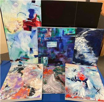 Roberta Foss: Blue Acrylic Abstracts - Roberta Foss