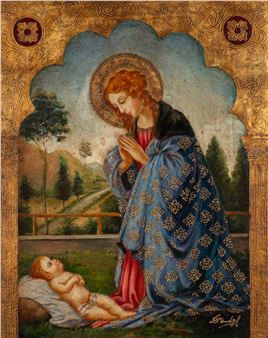 Mary Praying over Baby Jesus - Diana Mendoza